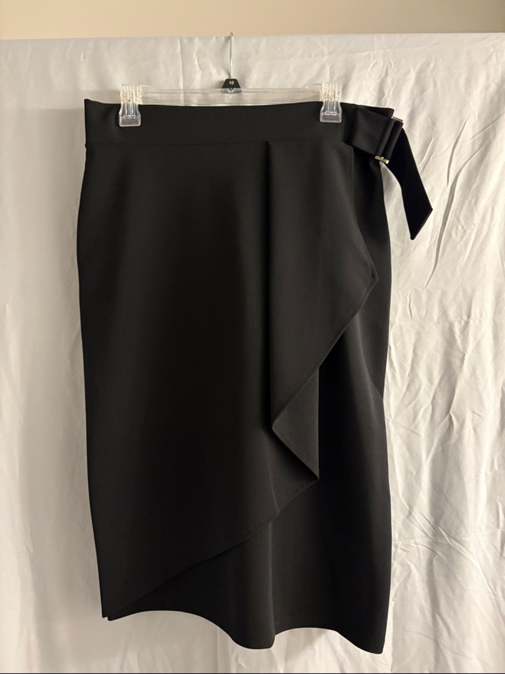 Worthington Black Wrap-Detail Pencil Skirt